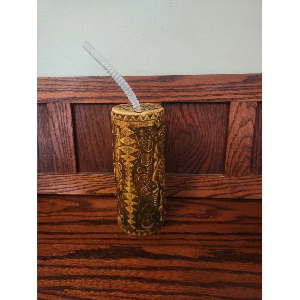 Disney Parks Trader Sam's‎ Whirley Drinkworks Plastic Tiki Drink Cup With Straw